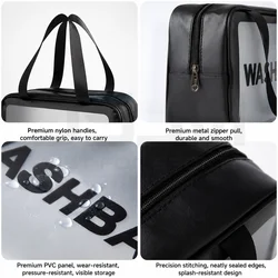 Bolsa impermeable organizador de cosméticos transparente para viaje