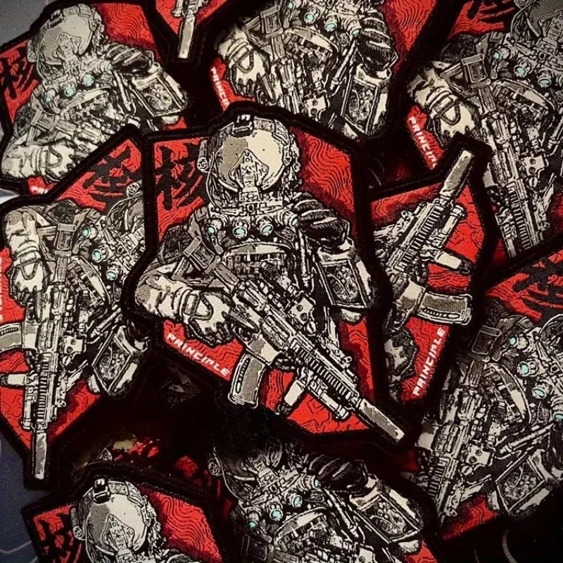 Parche táctico Saboteur fantasma gancho y bucle bordado para uniforme - imagen 3