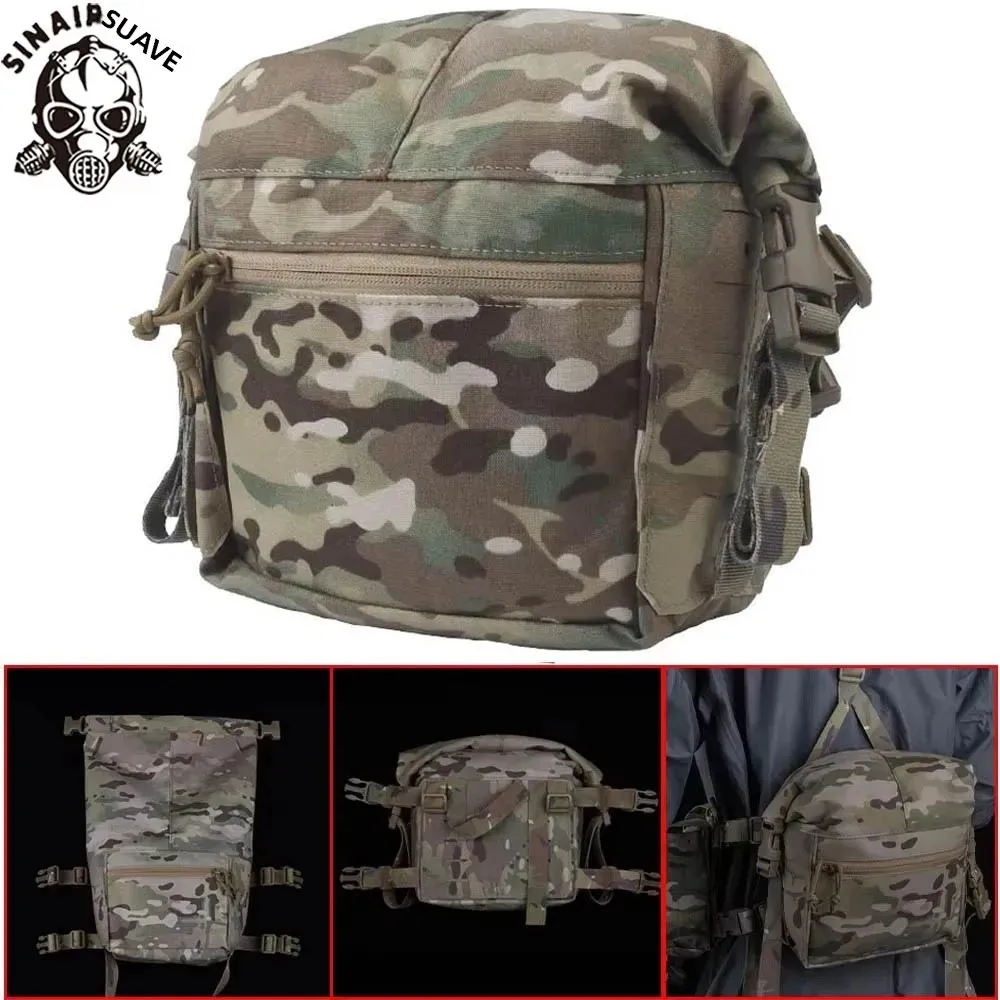 Bolsa enrollable MOLLE para chaleco táctico, arnés acolchado caza - imagen 5