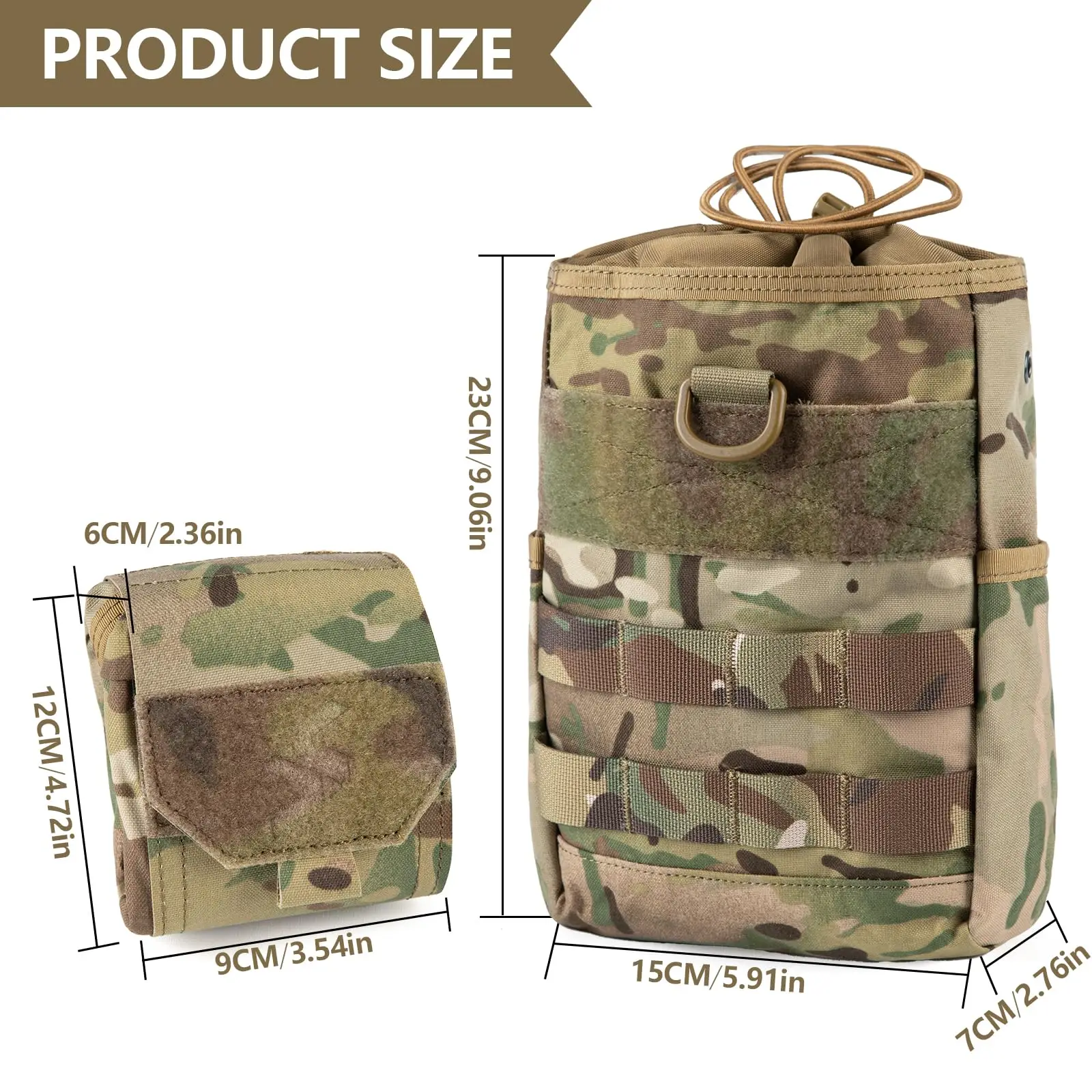 Bolsa táctica MOLLE con cordón plegable para cargadores - imagen 5