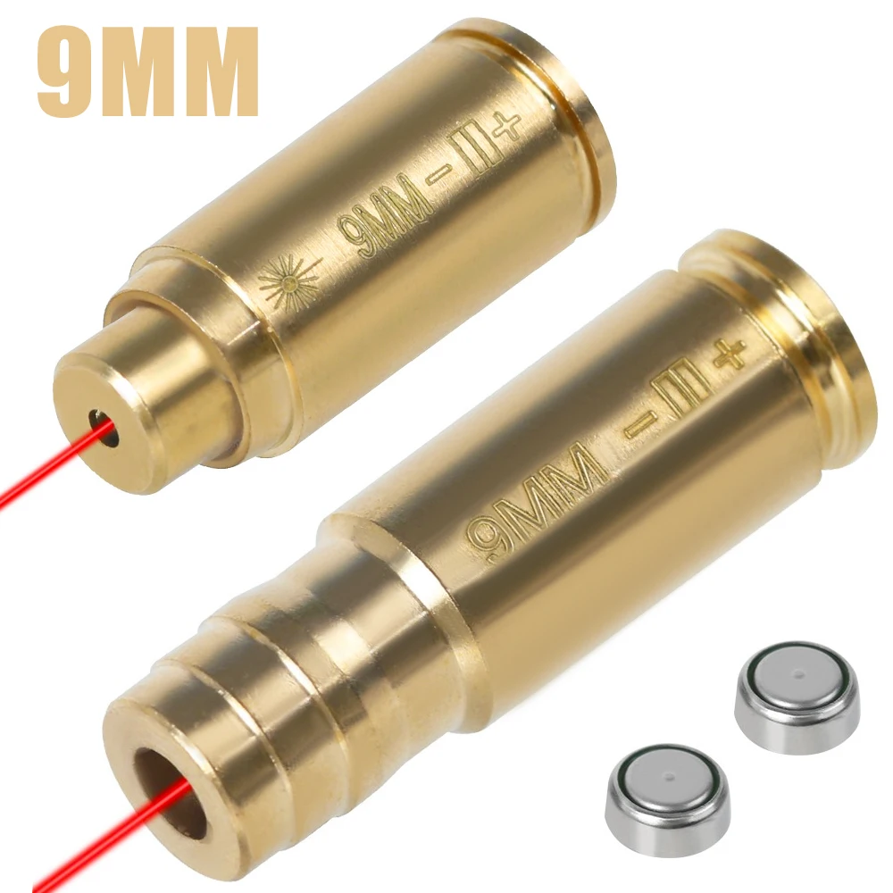 Cartucho de mira de orificio láser rojo táctico para 9mm y .223Rem