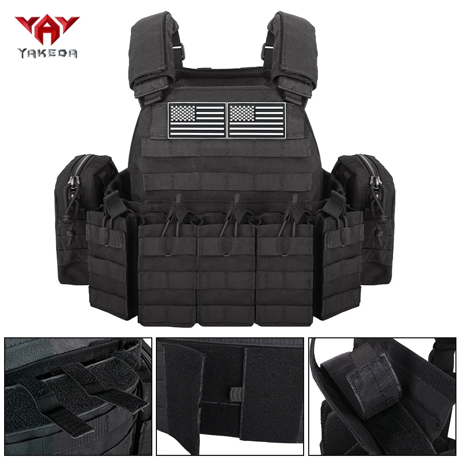 YAKEDA Chaleco táctico de caza con bolsillos modulares desmontables - imagen 4
