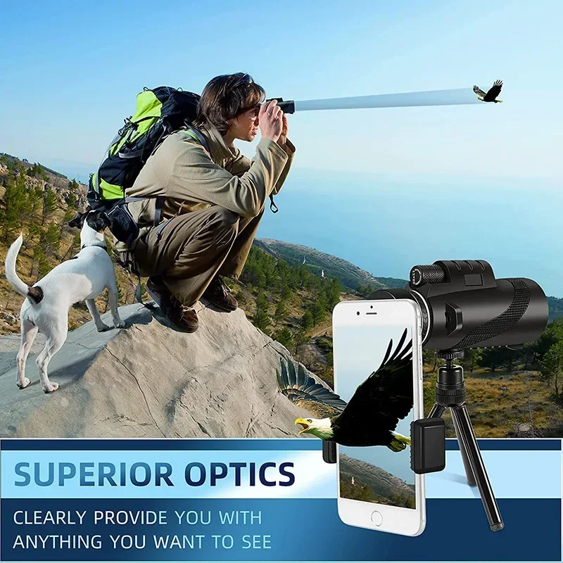 Monocular táctico 80x100 con trípode – Caza y observación outdoor - imagen 2