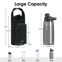 Bolsa portabotellas con bolsillo para teléfono y bandolera ajustable