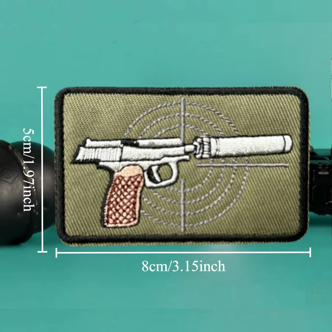 Insignia táctica moral de pistola gancho y bucle para ropa bordada