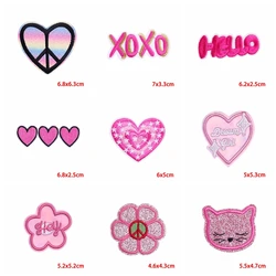 Set 5 parches termoadhesivos serie rosa bordados para ropa