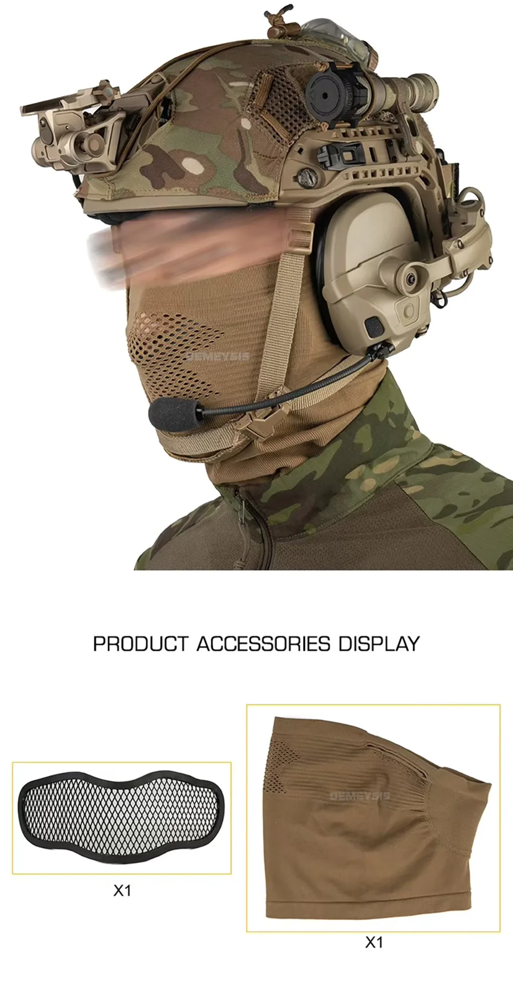 Máscara Táctica Malla Acero Transpirable con Cuello – Airsoft y Tiro