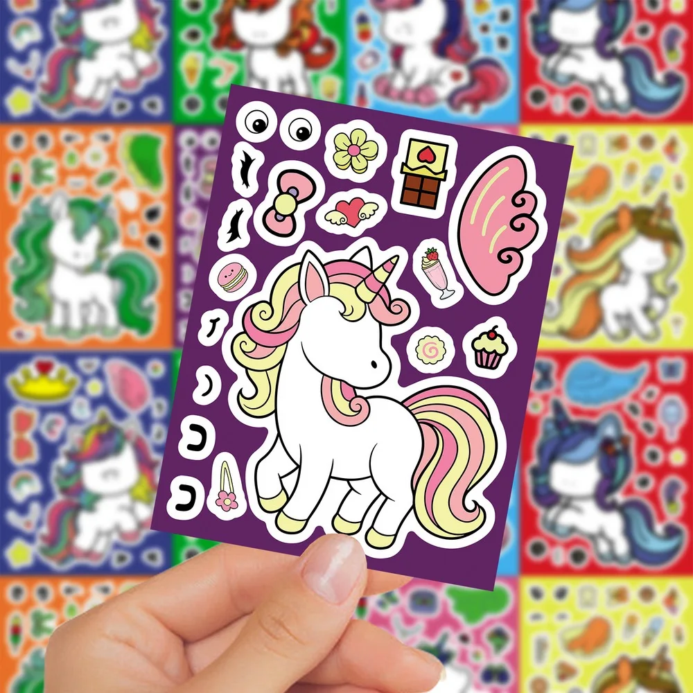 Pegatinas unicornio faciales y para manualidades de cumpleaños - imagen 2