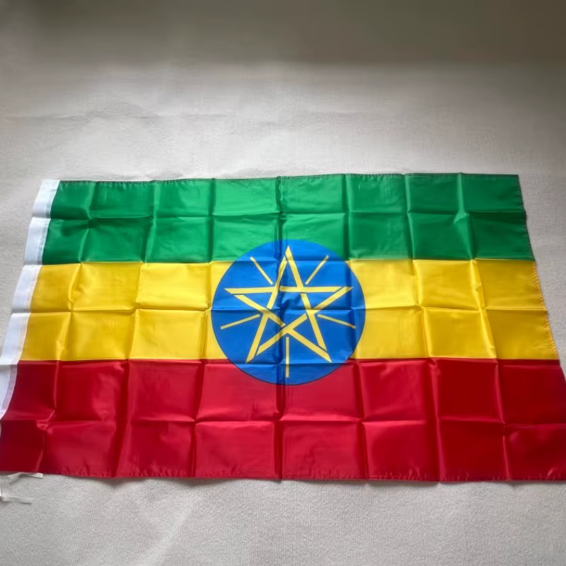 Bandera etíope de poliéster con borde perimetral - imagen 2
