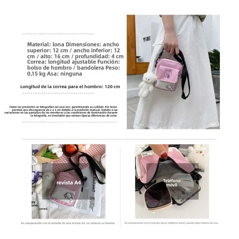 Bolsa de lona mensajero hombro para mujer, estilo urbano - imagen 2