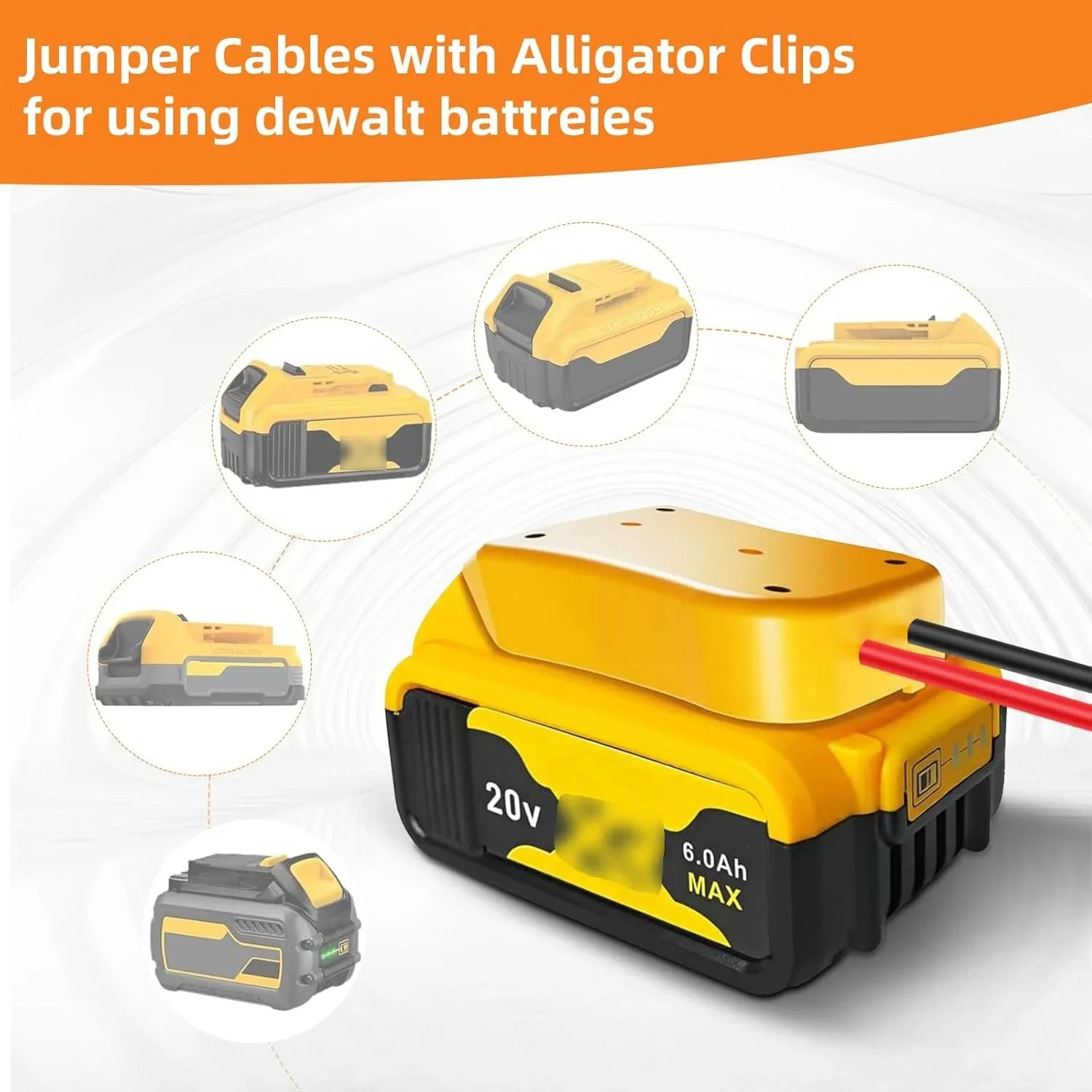 Cable de arranque Dewalt alta resistencia compatible con baterías - imagen 5