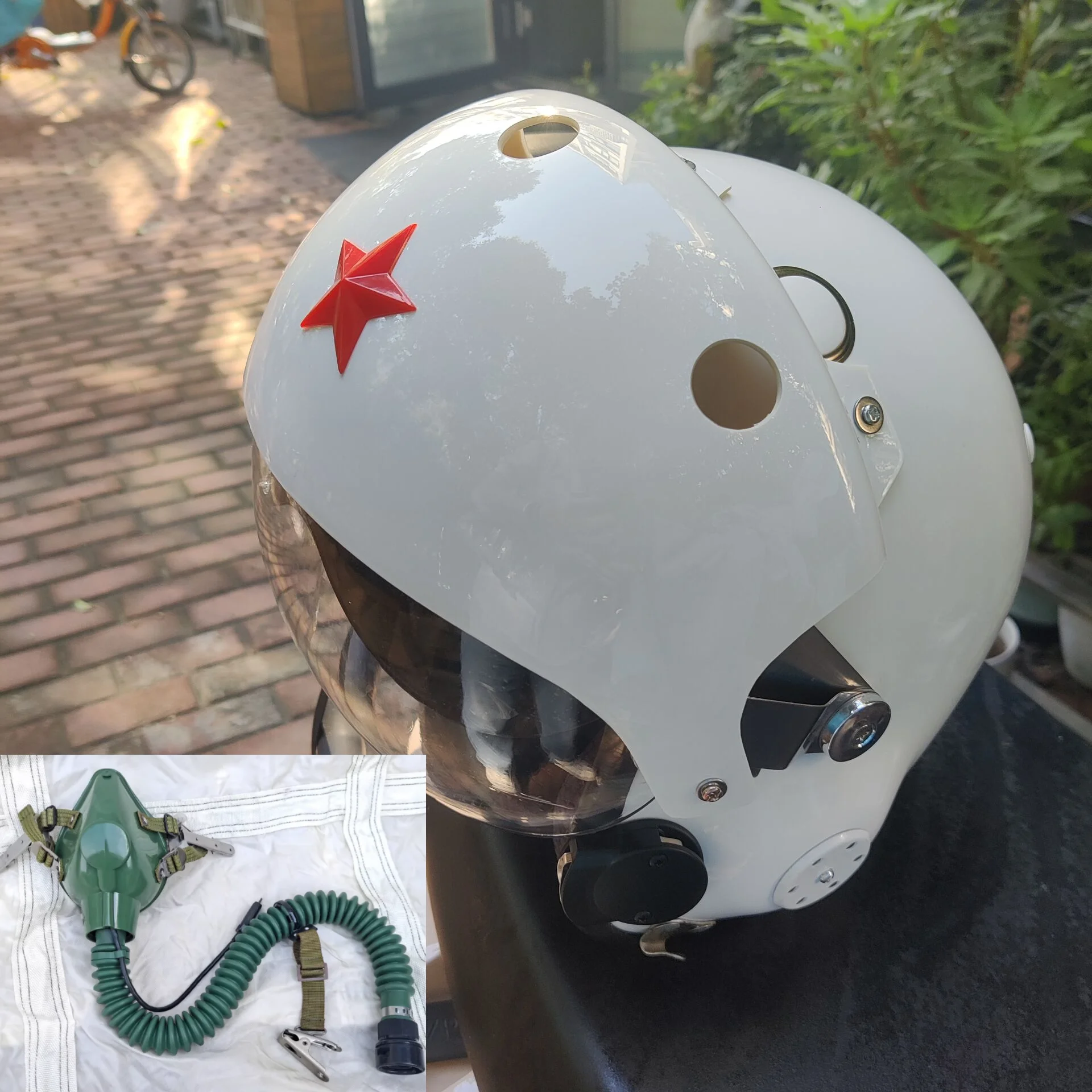 Casco de piloto táctico con máscara de oxígeno y protección universal - imagen 3