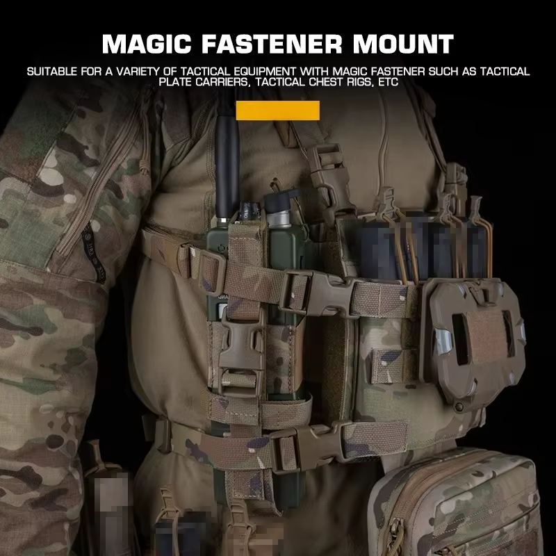 Bolsa táctica para radio MOLLE con velcro y liberación rápida - imagen 5
