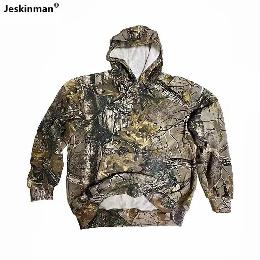 Sudadera táctica camuflaje woodland – Algodón orgánico capa base aire libre - imagen 4