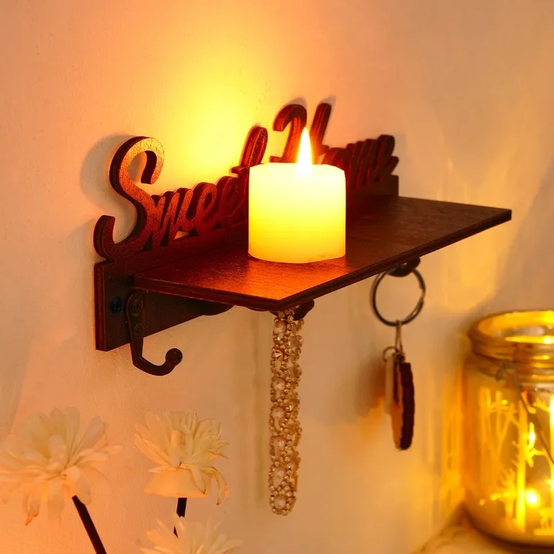 Sweet Home colgador de llaves de pared madera con perchero - imagen 4