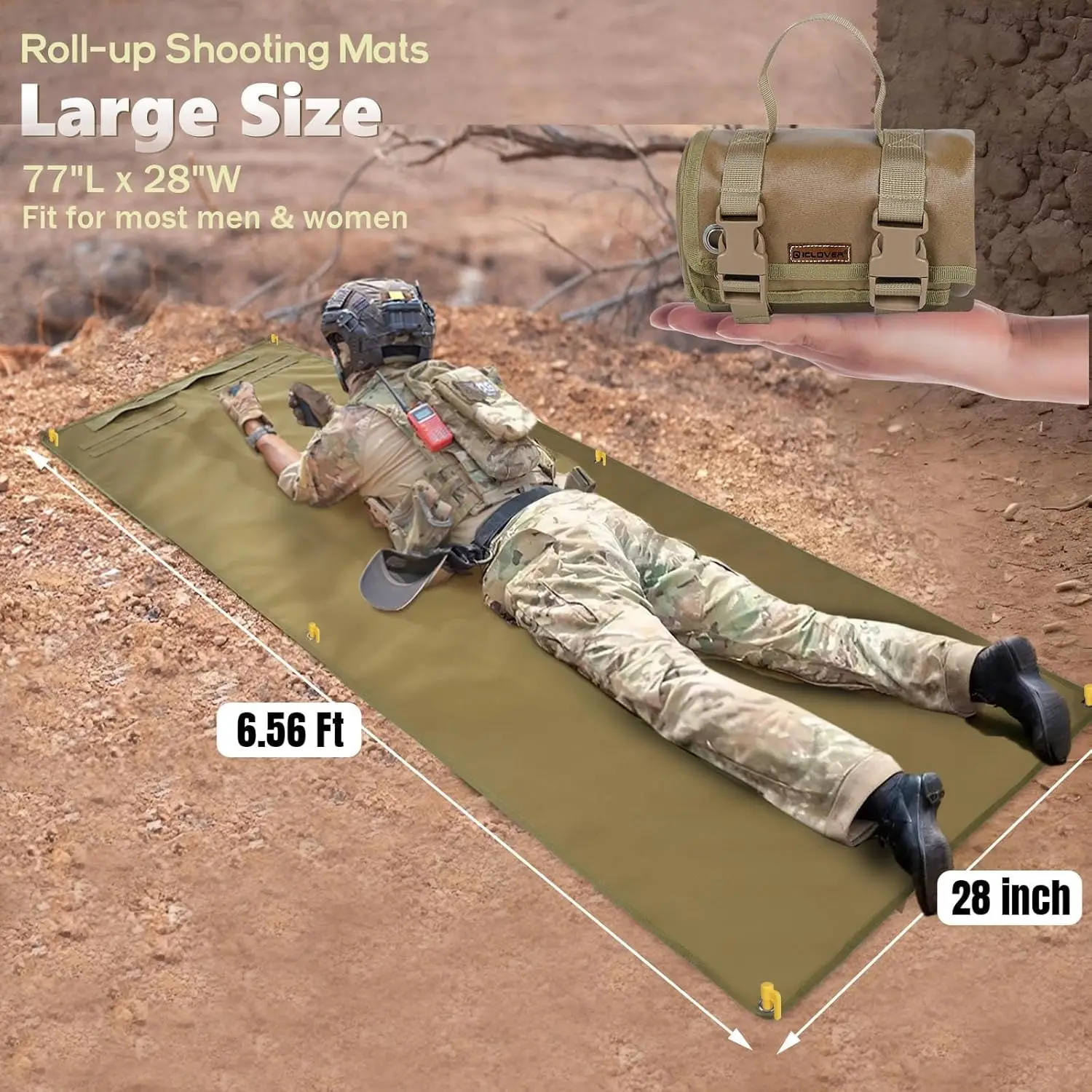 Estera de tiro enrollable táctica 4 en 1 – impermeable antideslizante para rifle - imagen 2