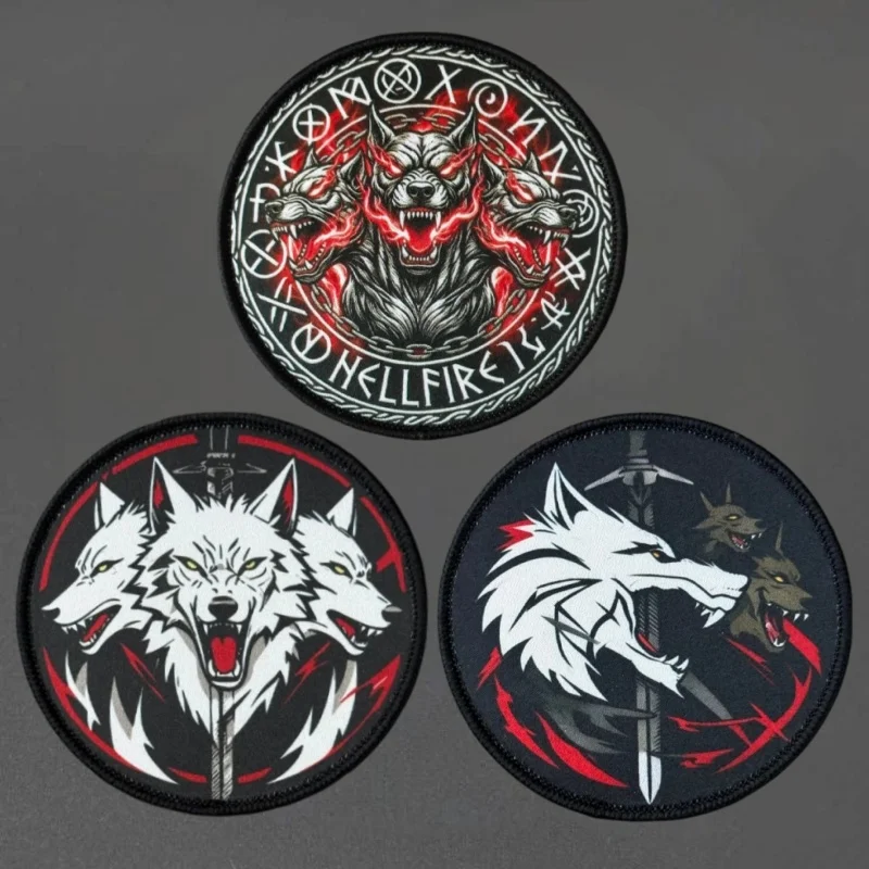 Parche táctico militar de lobo con velcro para chaleco y brazalete