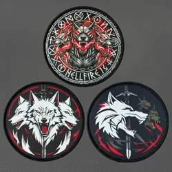 Parche táctico militar de lobo con velcro para chaleco y brazalete