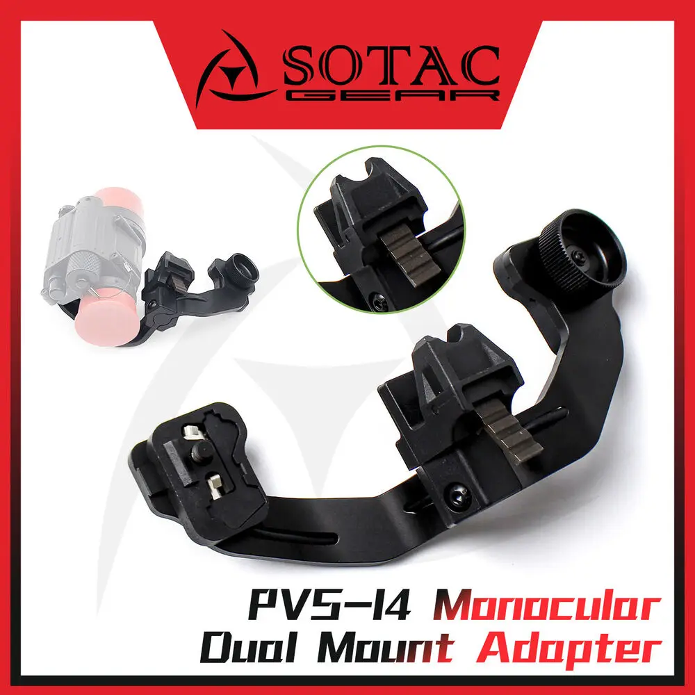 Adaptador de montaje dual PVS-14 con soporte puente alimentado SOTAC