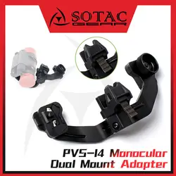 Adaptador de montaje dual PVS-14 con soporte puente alimentado SOTAC