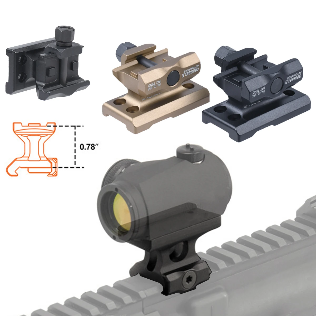 AIM mira réflex táctica para rifle con montura rápida Unity - imagen 5
