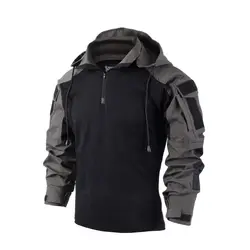 Camisa táctica con capucha y cuello alto para airsoft, caza y outdoor