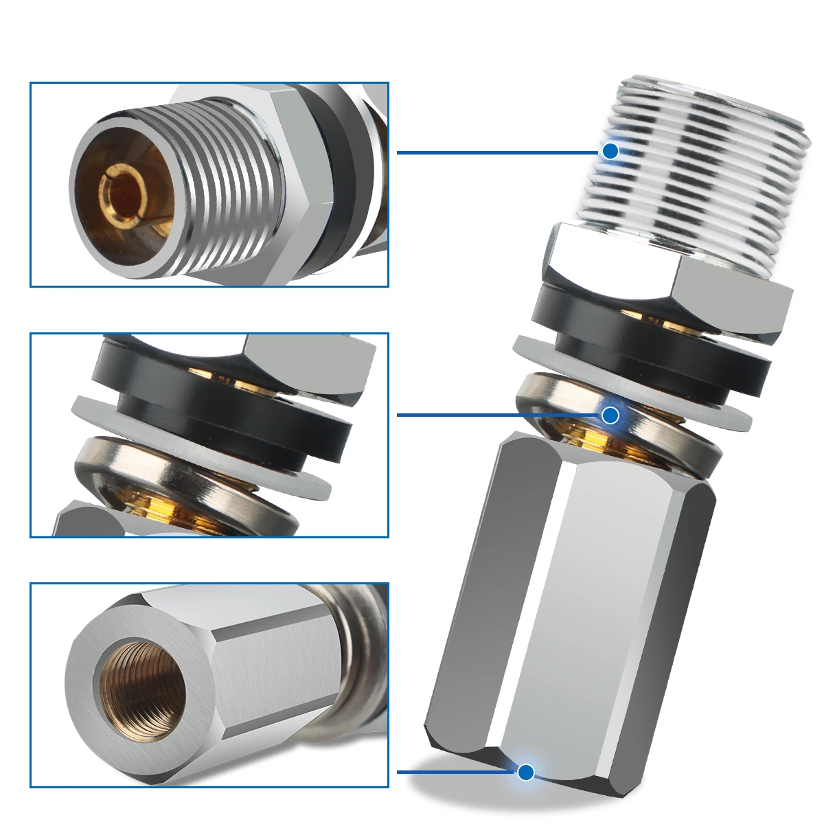 Adaptador antena CB SO-239 – Soporte montaje roscado 3/8x24 reforzado - imagen 4