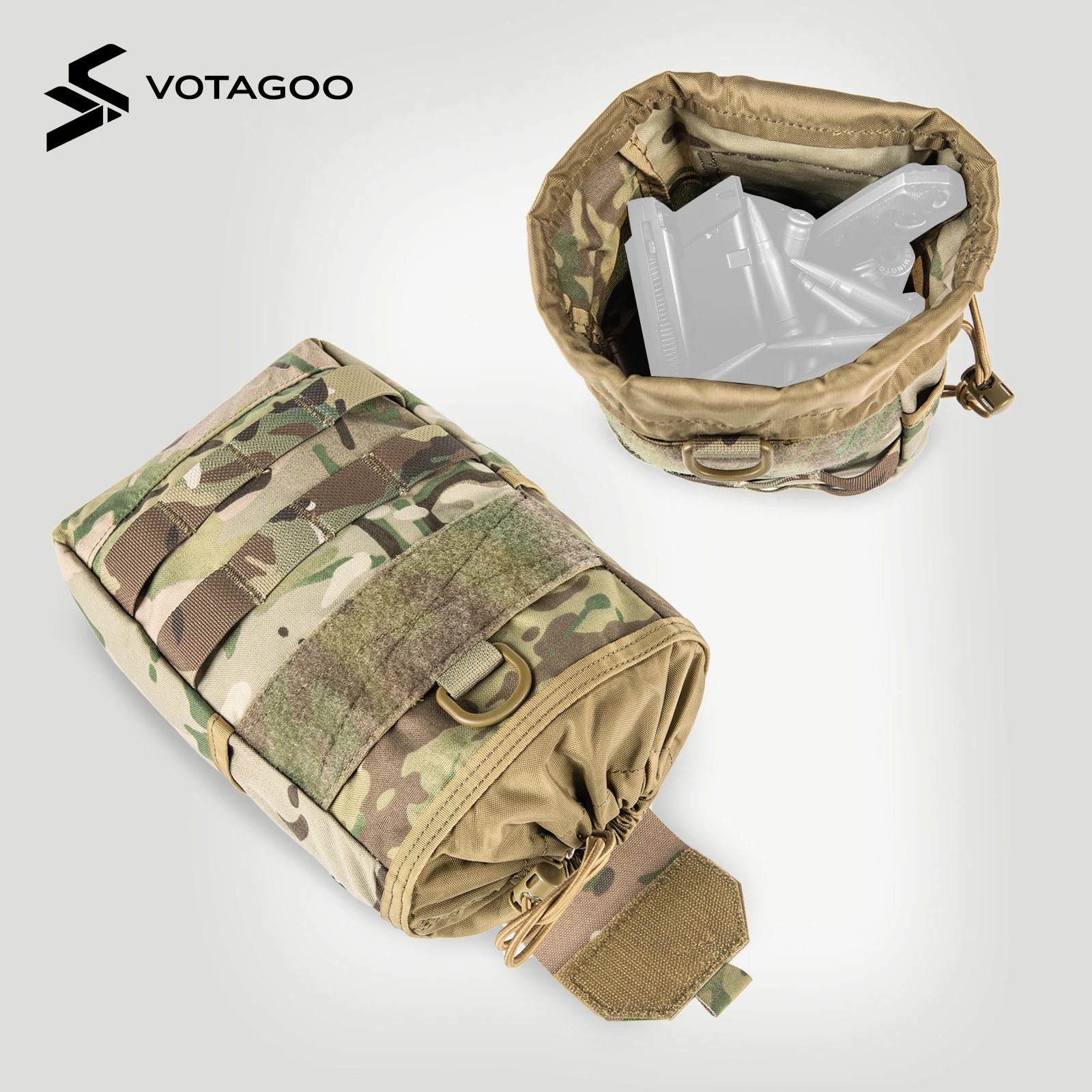 VOTAGOO riñonera táctica MOLLE plegable con cordón para revistas