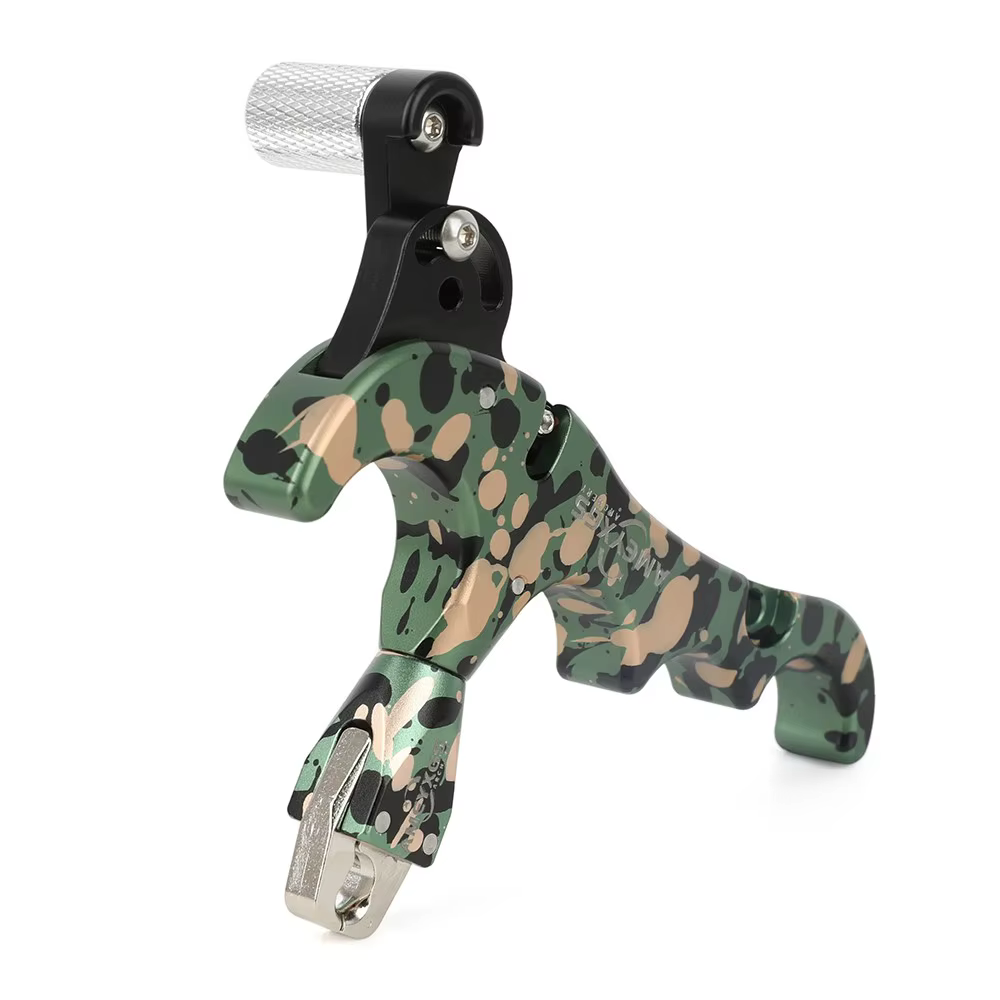 Liberador del arco compuesto 4 dedos 360° ajuste pulgar aluminio