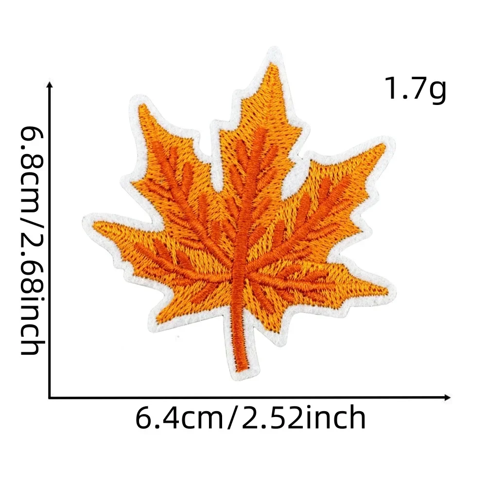 Parche termoadhesivo bordado calabaza y hoja otoño – Coser o planchar - imagen 2
