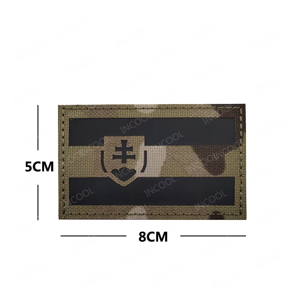Brazalete táctico reflectante IR Eslovaquia – Parche bordado militar - imagen 3