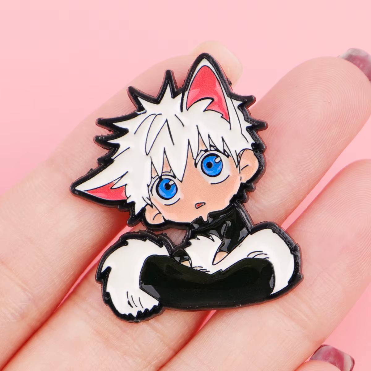 Pin metálico esmaltado gato – Broche táctico para mochila - imagen 4