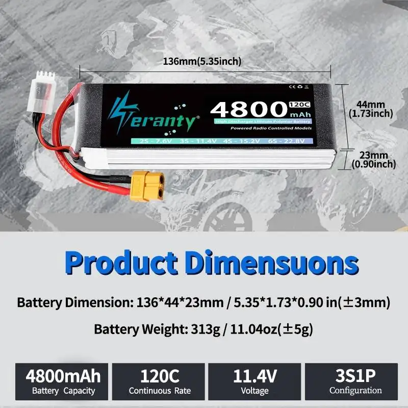 TERANTY batería LiPo RC para aeromodelismo y drones FPV - imagen 2