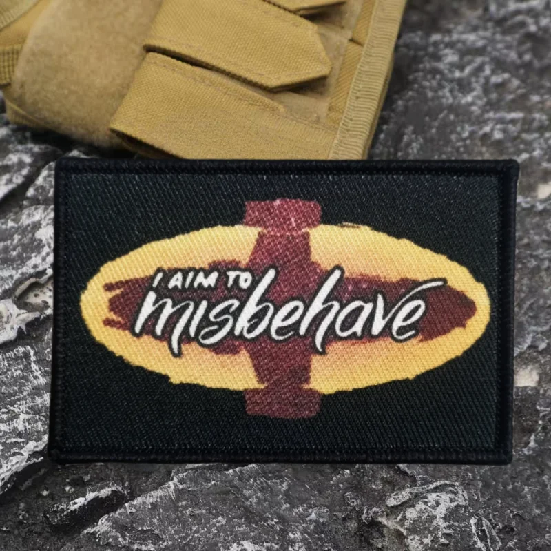 Parche bordado I Am To Misbehave - gancho y bucle para mochila - imagen 2
