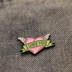 Pin decorativo I Love You para ropa y mochilas