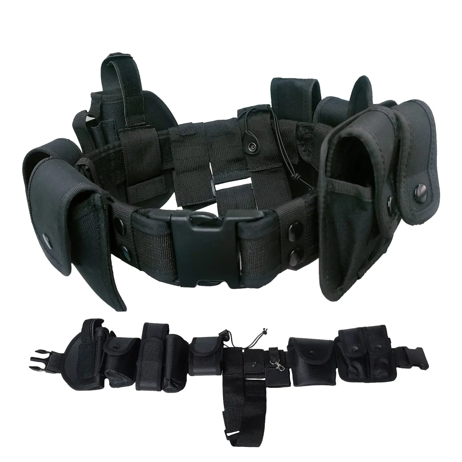 Cinturón táctico Oxford de lona hombre con bolsillos y funda - imagen 4