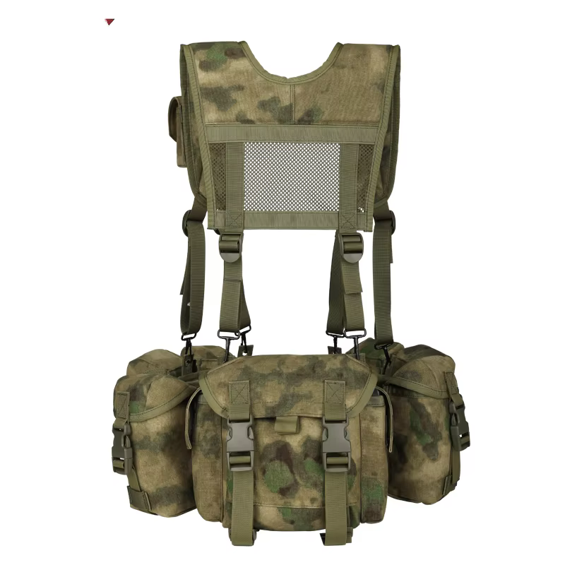 Sistema modular MOLLE verde militar adaptable a chaleco táctico - imagen 3