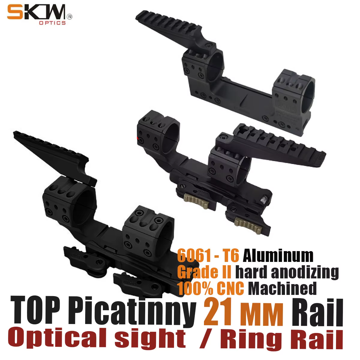 Anillos de alcance Picatinny FDE QD carril superior para visor - imagen 3