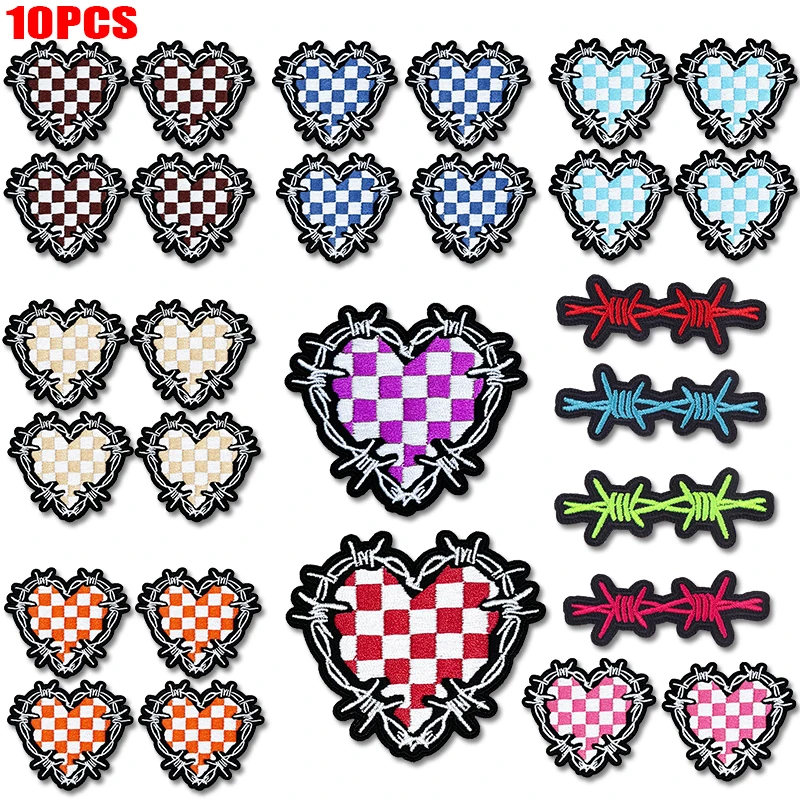 Parche bordado vaquero del Oeste con corazón y cuadro, DIY - imagen 5