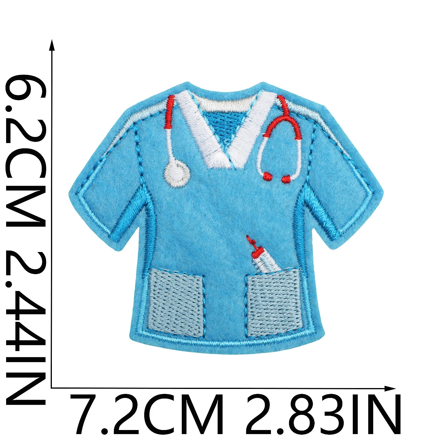 Parche médico cardiograma corazón azul termoadhesivo para ropa - imagen 2