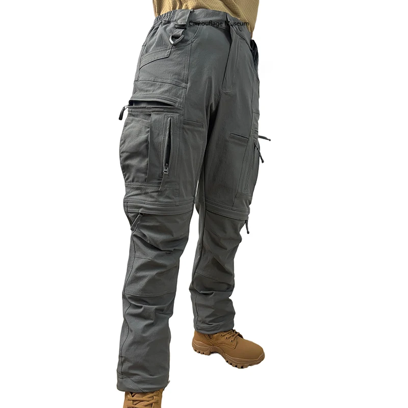 UF pantalones tácticos impermeables grises piel de naranja nailon - imagen 4