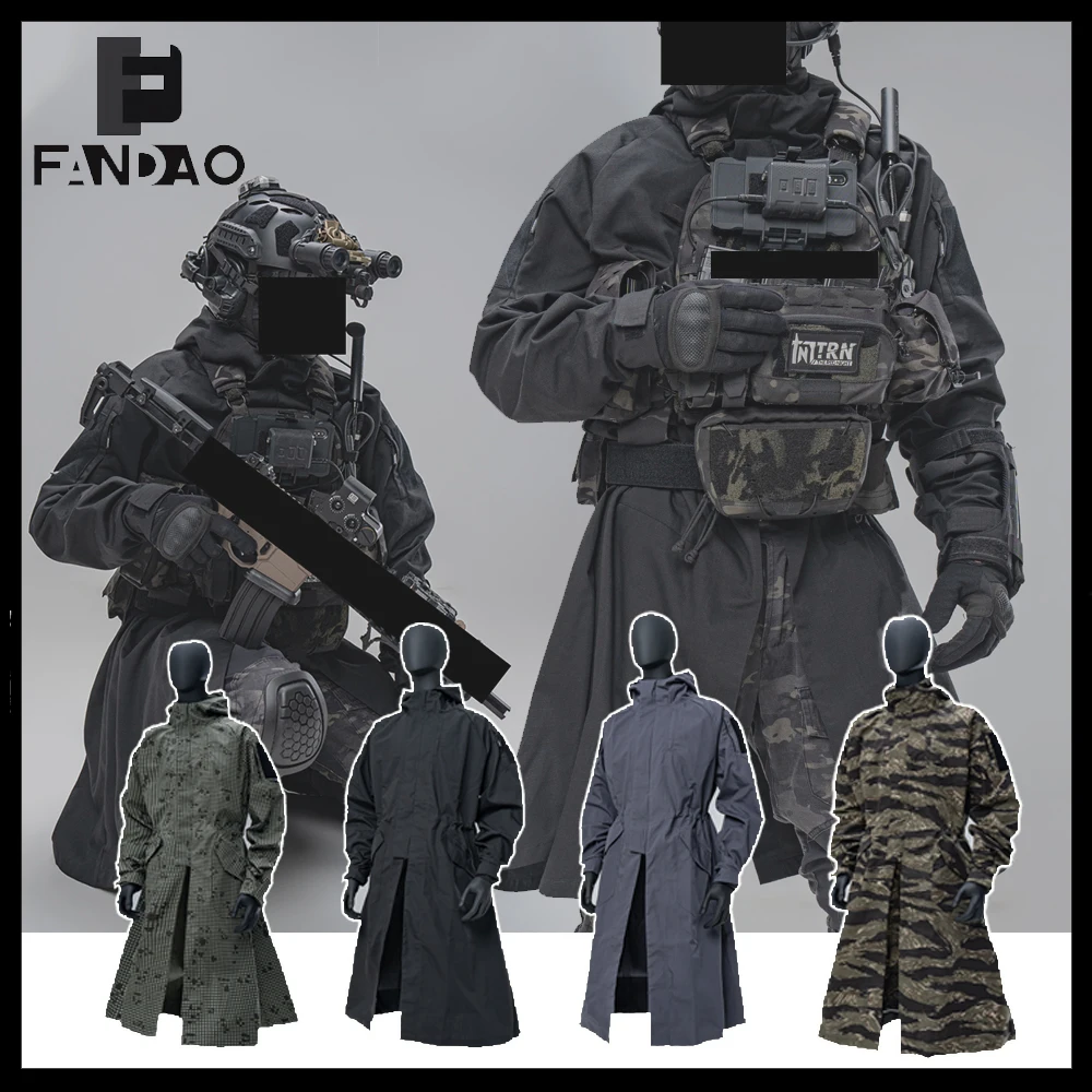 Gabardina táctica con capucha cortavientos exterior poliéster y algodón - imagen 5