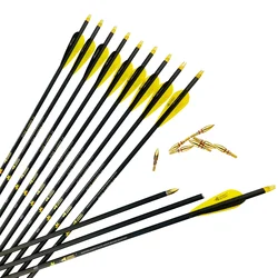 Flechas de carbono para arco recurvo, palas y puntas de caza
