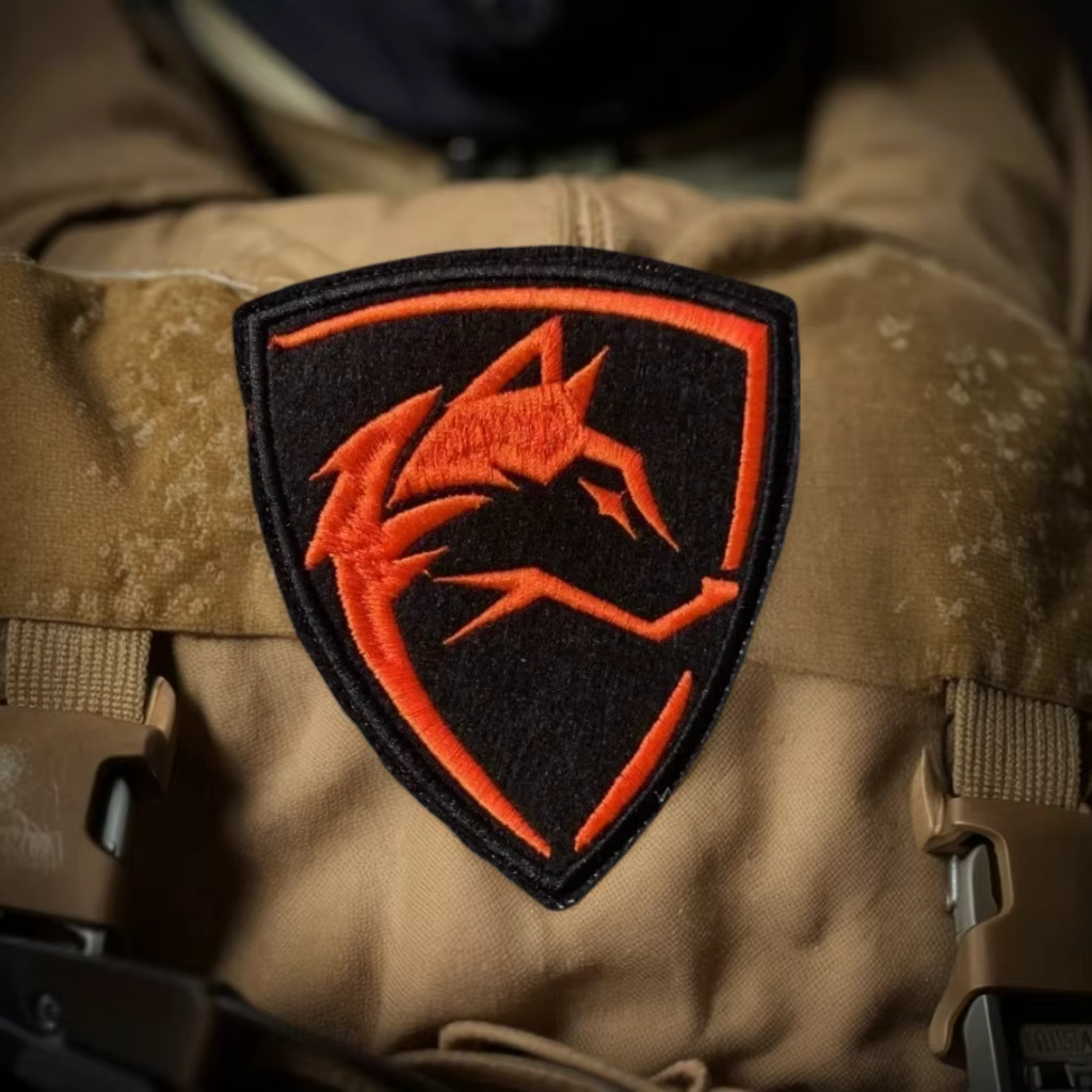 Parche táctico zorro bordado base velcro para chaleco militar