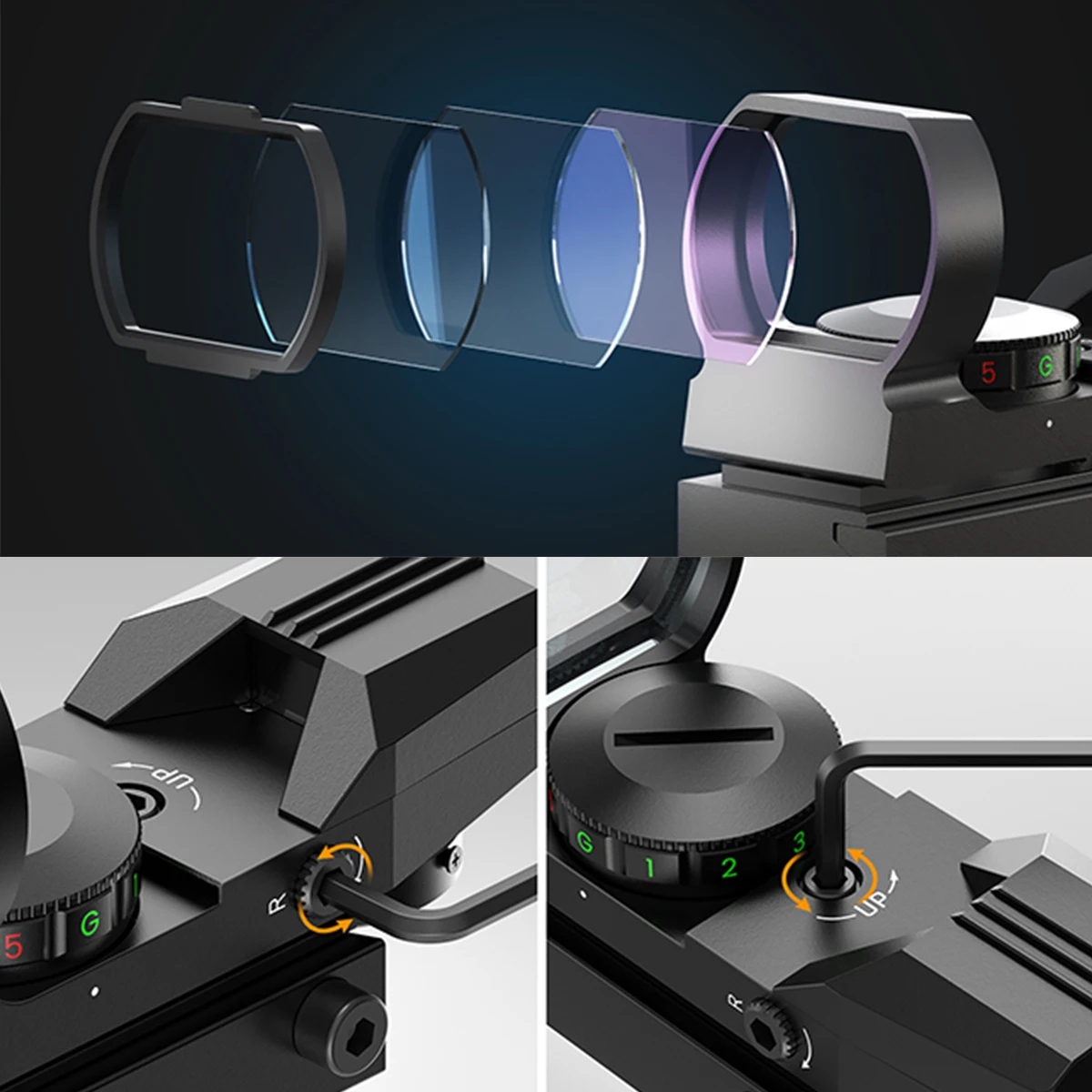 Mira holográfica punto rojo colimador reflex retícula - imagen 5