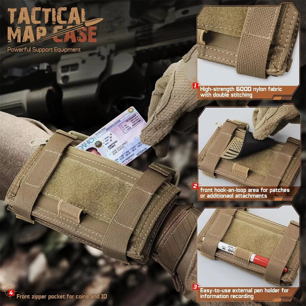 Funda táctica para mapa MOLLE en brazalete de muñeca - imagen 3