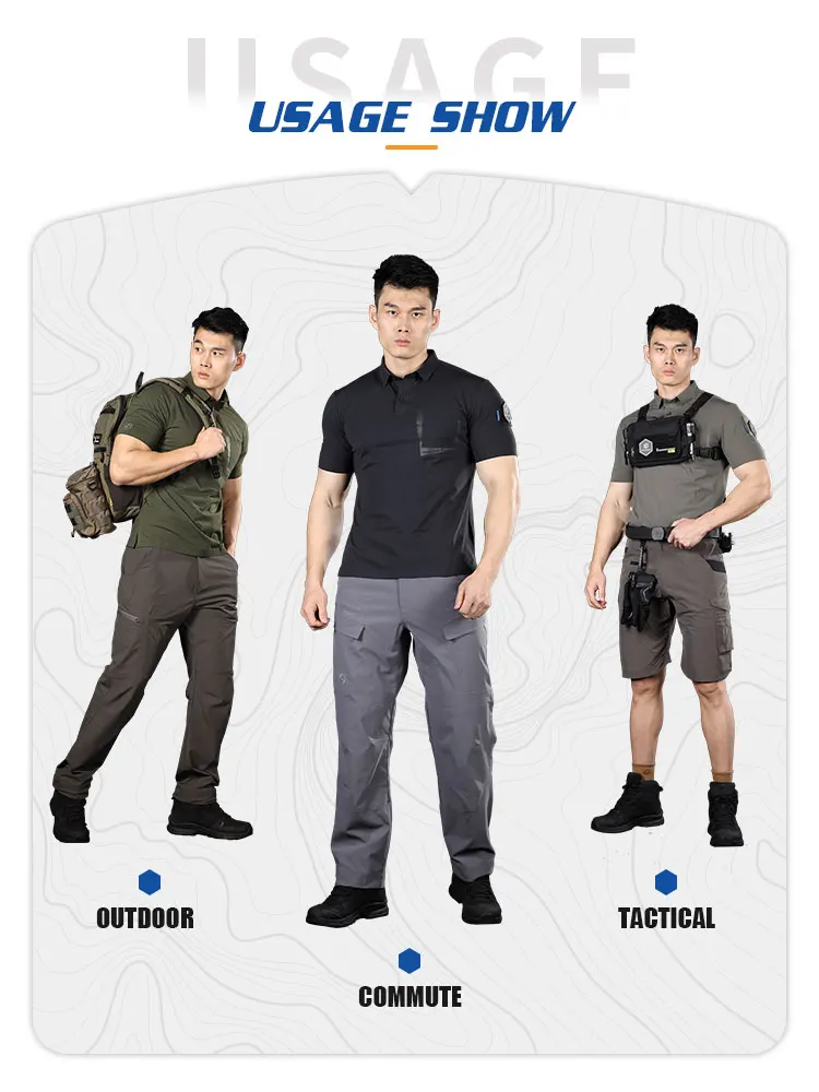 Camiseta polo táctica en tono azul