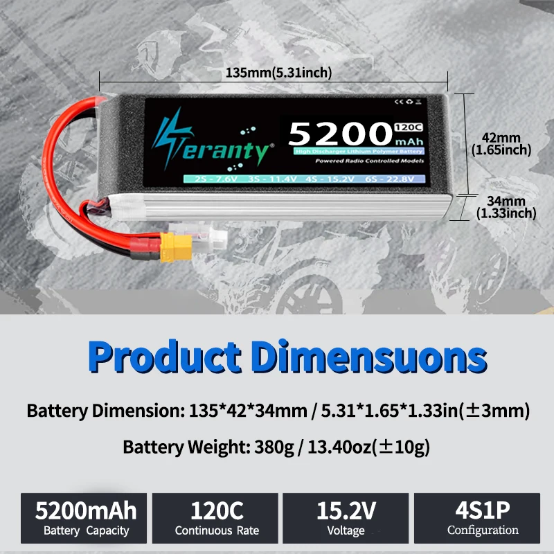 TERANTY batería LiPo RC para coche, tanque y avión con conectores - imagen 2