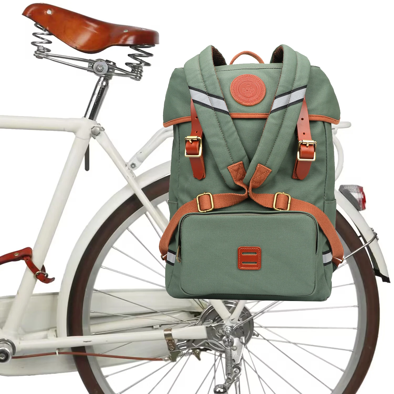 Bolsa lona tourbon bicicleta portabicicletas convertible mochila urbana - imagen 2