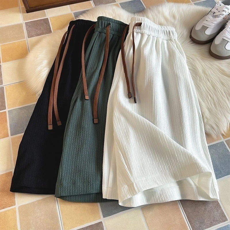 Pantalones cortos de secado rápido de seda helada holgados hombre - imagen 5